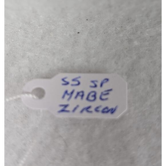 SS Mabe pearl+ blue zircon abstract pendant +19" chainPendant 11/4" x 2"Signed - Picture 7 of 8